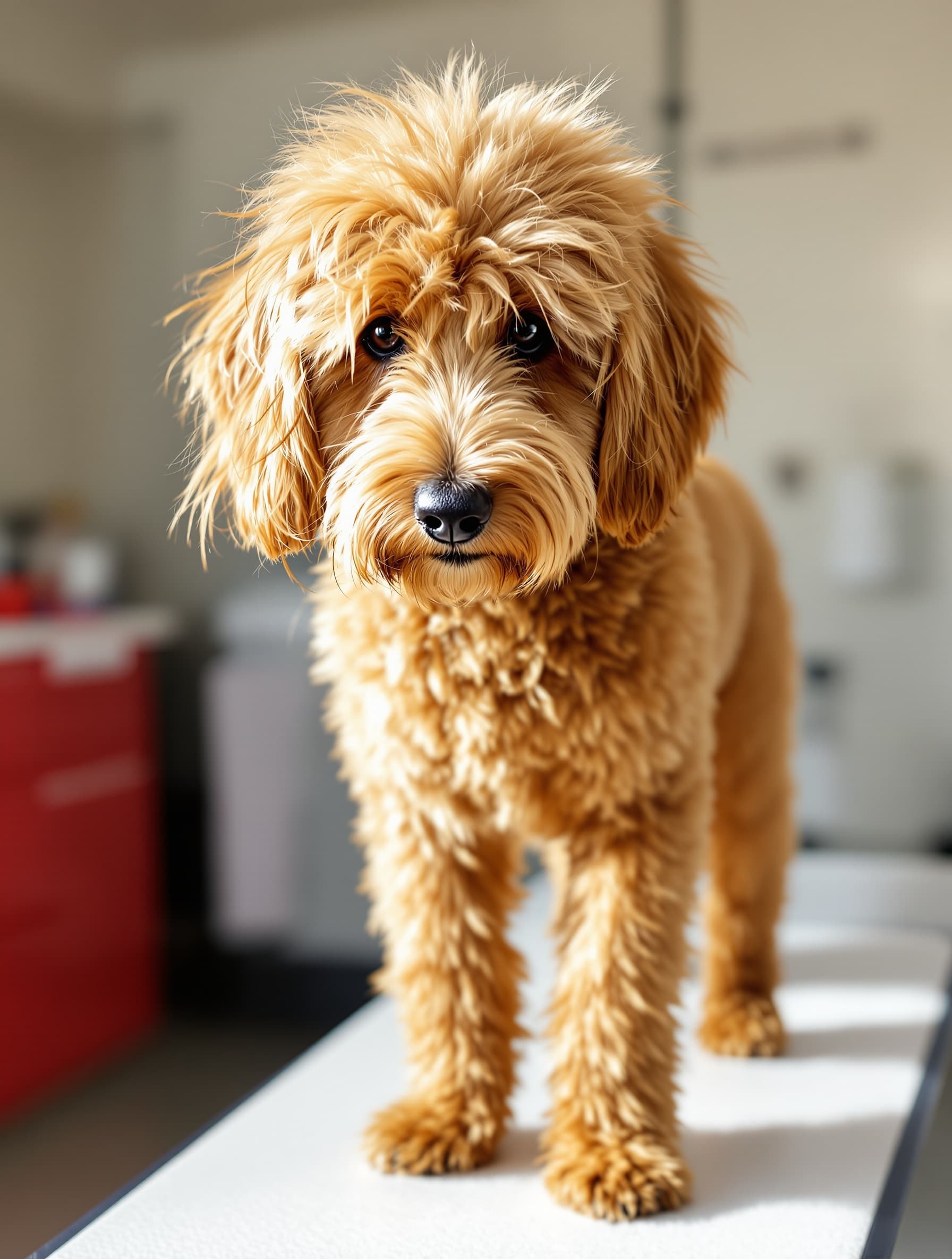 Goldendoodle before groom