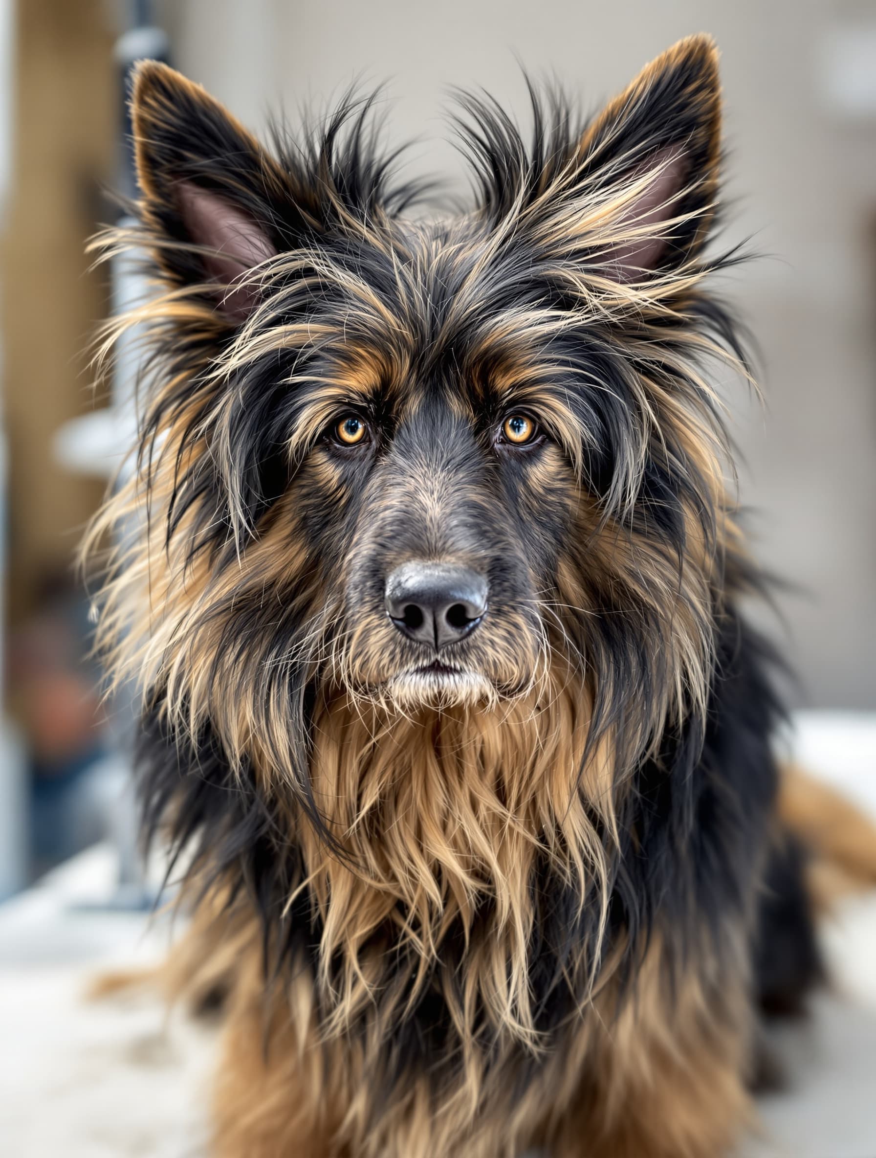 Golden Retriever before groom